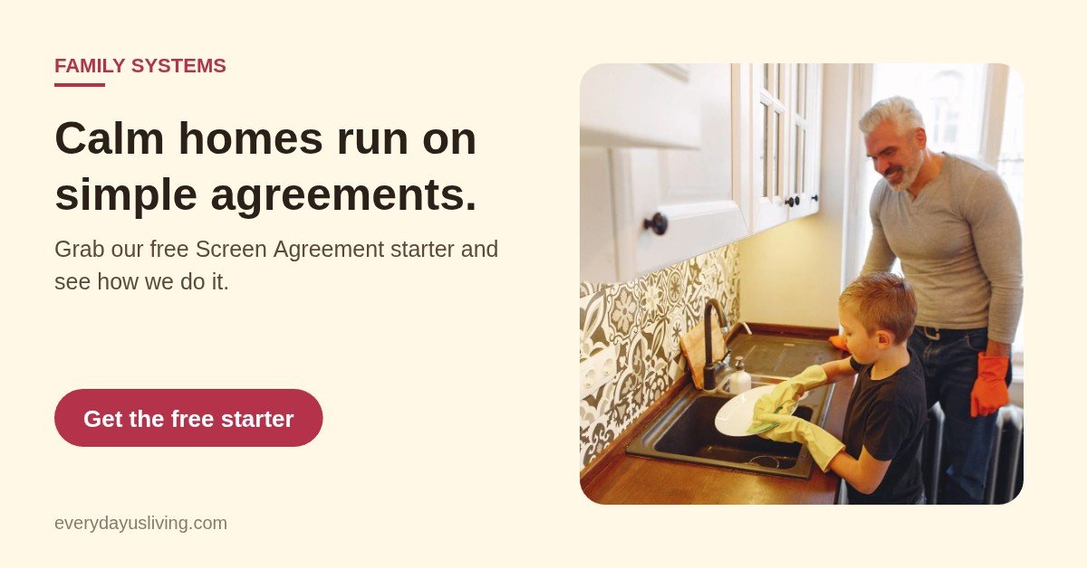 Calm homes run on simple agreements. Get our free Screen Agreement starter.